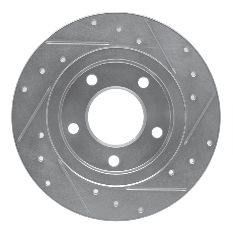 Ford Probe Brake Rotor (1) - Rear Left - R1 Concepts - Drilled & Slotted - Silver - `93-`03